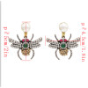 E-4664 New Fashion Personality Women Pear Stud Crystal Rhinestone Drop Earring Insect Shaped Dangle Wedding Party Jewelry