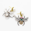 E-4664 New Fashion Personality Women Pear Stud Crystal Rhinestone Drop Earring Insect Shaped Dangle Wedding Party Jewelry