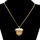 N-2274 Black/Gold Double Chains Hollow Out Filbert with Crystals Scrat Acorn Pendant Necklace