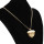 N-2274 Black/Gold Double Chains Hollow Out Filbert with Crystals Scrat Acorn Pendant Necklace