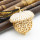 N-2274 Black/Gold Double Chains Hollow Out Filbert with Crystals Scrat Acorn Pendant Necklace