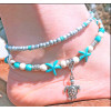 B-0895 4 Styles Bohemian Starfish Tortoise Shell Shape Beads Anklets Bracelets For Women Beach Jewelry