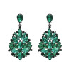 E-4674 5 Colors Water Drop Crystal Fashion Statement Ear Stud Earring
