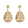 E-4674 5 Colors Water Drop Crystal Fashion Statement Ear Stud Earring
