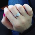 R-1497 Fashion Flower Rhinestone Crystal Opal Ring Wedding Ring for Bridal