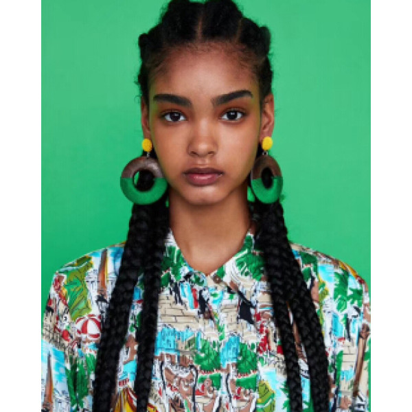 E-4676 6 Colors Trendy Bohemian Round Shape Resin Earrings For Women Summer Jewelry