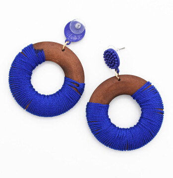E-4676 6 Colors Trendy Bohemian Round Shape Resin Earrings For Women Summer Jewelry