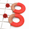 E-4676 6 Colors Trendy Bohemian Round Shape Resin Earrings For Women Summer Jewelry