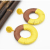 E-4676 6 Colors Trendy Bohemian Round Shape Resin Earrings For Women Summer Jewelry