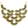 N-1879 New Fashion vintage style scale fan-shaped rhinestone flower choker Necklace