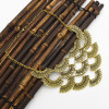 N-1879 New Fashion vintage style scale fan-shaped rhinestone flower choker Necklace