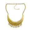 N-1882 Hot Gothic Punk Rivet Tassels Vintage Gold Metal Choker Bib Necklace
