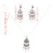 N-7070 Vintage Silver Metal Green Red Beads Pendant Necklaces Earrings Sets for Women Boho Turkish Jewelry
