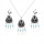 N-7069 New Bohemian Vintage Silver Turquoise Embellish Small Leaves Tassels Necklace Earrings Fashion Jewelry Sets