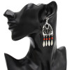 N-7069 New Bohemian Vintage Silver Turquoise Embellish Small Leaves Tassels Necklace Earrings Fashion Jewelry Sets