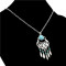 N-7072 Bohemian Vintage Silver Turquoise Embellish Small Leaves Tassels Necklace Earrings Fashion Jewelry Sets