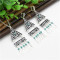 N-7073 Bohemian Vintage Silver Turquoise Embellish Small Leaves Tassels Necklace Earrings Fashion Jewelry Sets