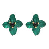 E-4673 Luxurious Korean Style Crystal Flower Shaped Stud Earrings