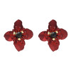 E-4673 Luxurious Korean Style Crystal Flower Shaped Stud Earrings