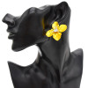 E-4673 Luxurious Korean Style Crystal Flower Shaped Stud Earrings