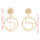 E-4671 Fashion Big Pendant Metal Hollow 5 Words Drop Earrings Stud Earring for Women