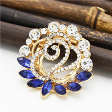 P-0404 4 Colors Generous Shining Gold Plated Alloy Full Crystal Rhinestones Flower Buckle Brooch Scarf Accessories
