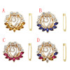 P-0404 4 Colors Generous Shining Gold Plated Alloy Full Crystal Rhinestones Flower Buckle Brooch Scarf Accessories