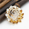 P-0404 4 Colors Generous Shining Gold Plated Alloy Full Crystal Rhinestones Flower Buckle Brooch Scarf Accessories