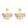E-4698 Bohemian Resin Sector Statement Ear Stud Earrings for Women