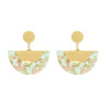 E-4698 Bohemian Resin Sector Statement Ear Stud Earrings for Women