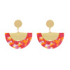 E-4698 Bohemian Resin Sector Statement Ear Stud Earrings for Women