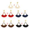 E-4697 Fashion Cotton Thread Resin Beads Long Tassel Drop Earrings for Women Boho Wedding Party Jewelry
