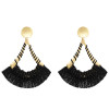 E-4697 Fashion Cotton Thread Resin Beads Long Tassel Drop Earrings for Women Boho Wedding Party Jewelry