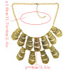 N-1821 New Vintage Style Golden Metal Geometry Graved Pendant Choker Bib Necklace