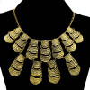 N-1821 New Vintage Style Golden Metal Geometry Graved Pendant Choker Bib Necklace