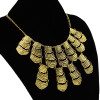N-1821 New Vintage Style Golden Metal Geometry Graved Pendant Choker Bib Necklace