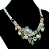 N-7075 New Bohemian Bead Chain Mulriple Flower Leaf Pendant Fashion Necklace for Women
