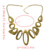 N-1799 Retro Gold Metal Art Link Statement Hammered Choker Bib Necklace