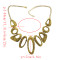 N-1799 Retro Gold Metal Art Link Statement Hammered Choker Bib Necklace