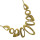 N-1799 Retro Gold Metal Art Link Statement Hammered Choker Bib Necklace