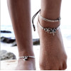 B-0898 2 Styles Summer Beach Anklets Bohemian Trendy Anklets Starfish Alloy Beaded Mading Rope Foot Chains Bracelet Jewelry For Women