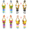 E-4692 Big Fashion Gold Metal Women Flower Shape Rhinestone Drop Earring Wedding Party Jewelry