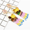 E-4692 Big Fashion Gold Metal Women Flower Shape Rhinestone Drop Earring Wedding Party Jewelry