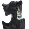 N-7074 Fashion Bohemian Necklace Earrings Jewelry Sets Silver Beads Small Leaves Tassels Pendant Necklace Earring