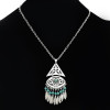 N-7074 Fashion Bohemian Necklace Earrings Jewelry Sets Silver Beads Small Leaves Tassels Pendant Necklace Earring