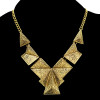 N-1786 Punk Vintage Style Chunky Special Hammered Geometry Choker Bib Collar Necklace