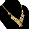 N-1786 Punk Vintage Style Chunky Special Hammered Geometry Choker Bib Collar Necklace
