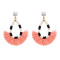 E-4690 Bohemian  Thread Tassels Turquoise Beads Long Tassel Drop Earrings