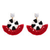 E-4696 Trendy Bohemian Thread Tassels Turquoise Beads Summer Earring Jewelry Design