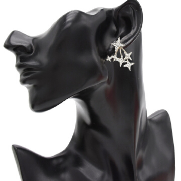 E-4683 New Fashion Gold Silver Star Fringe Drop Statement Earrings for Women Wedding Party Jewelry